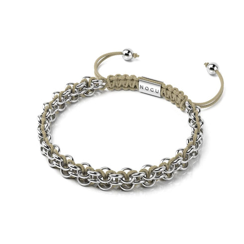 Grizzlybär-Glieder | Mini-Kismet-Armband | Braun x Silber